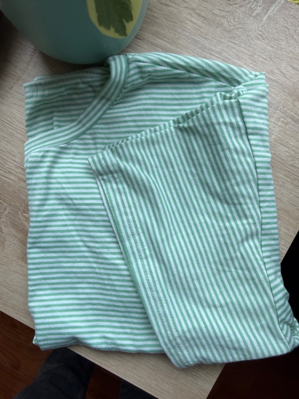 Striped Mint Green Lounge Set - Top & Shorts - Picture 6 of 6